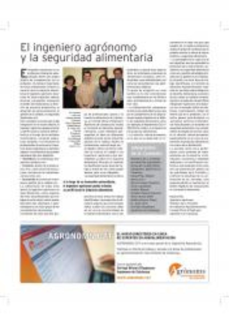 Article Diari La Vanguardia “El Ingeniero Agrónomo y la seguridad alimentaria”