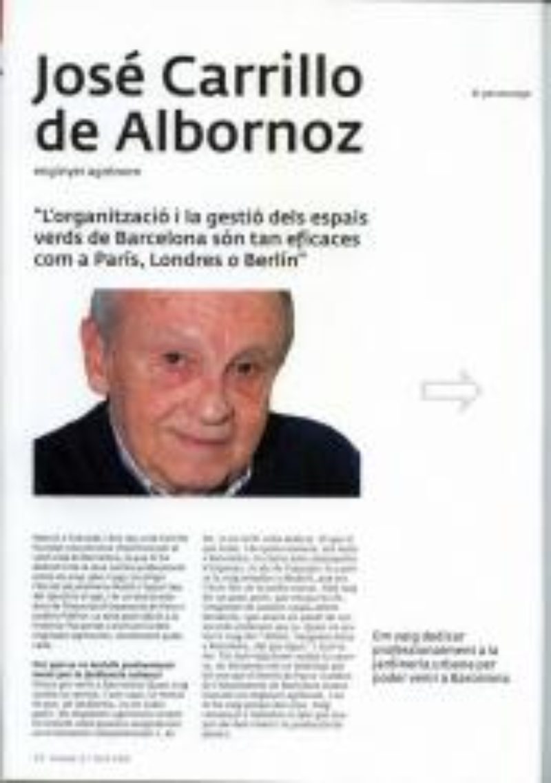 A la revista Barcelona Verda surt el company José Carrillo de Albornoz