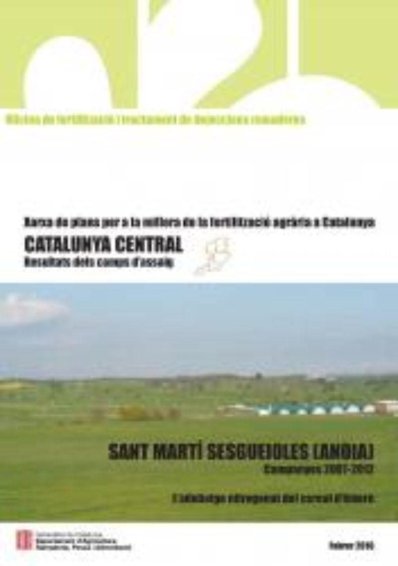Resultats del camp d’assaig de Sant Martí Sesgueioles 2007-2012