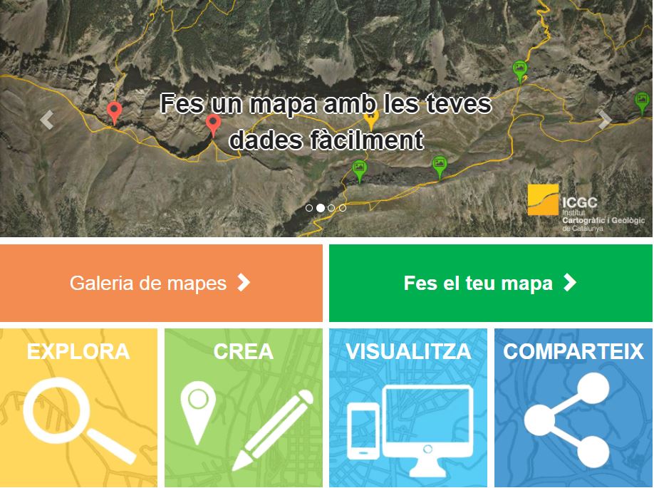 Instamaps. Nova plataforma web de l’Institut Cartogràfic i Geològic de Catalunya (ICGC)