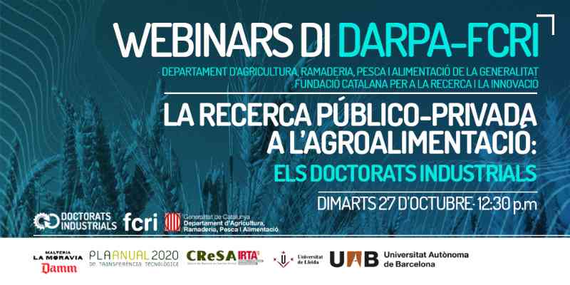 Webinar: La recerca público-privada a l’agroalimentació: els Doctorats Industrials