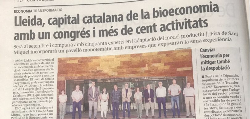 El COEAC col·labora amb el Congrés de Bioeconomia, Innovació i Tecnologia de Catalunya (BIT)