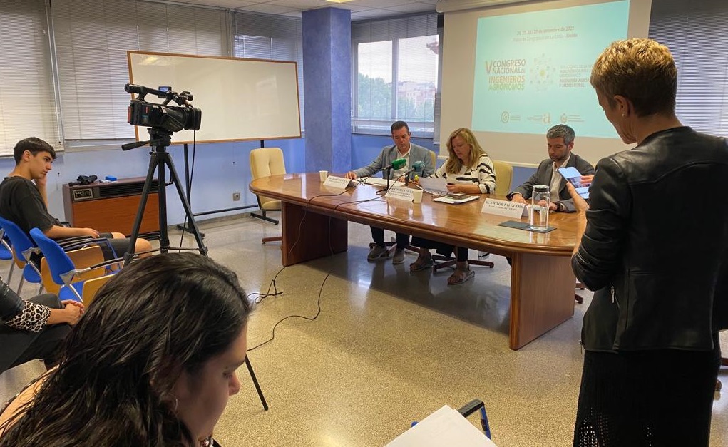 Roda de premsa a Lleida, sobre el V Congrés Nacional d’Enginyers Agrònoms – setembre 2022