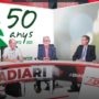 La companya Rosa Maria Poch i el company Jordi Graell, al programa A Diari de Lleida TV, sobre els 50 anys de l’ETSEA