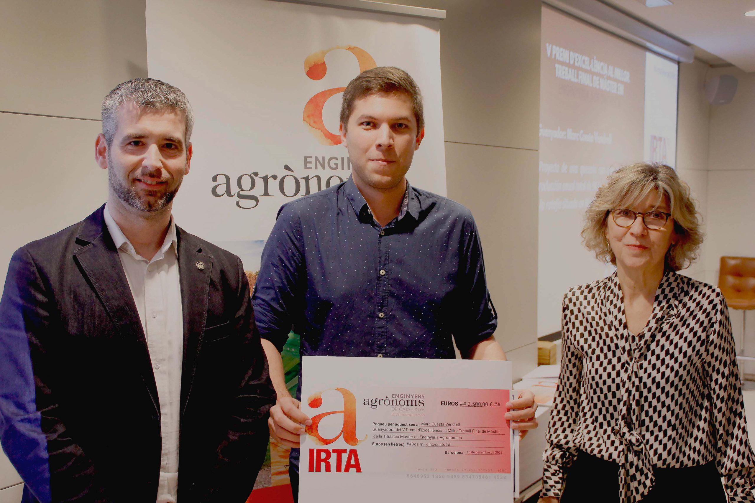 Marc Cuesta Vendrell, guanyador del V Premi d’Excel·lència al millor Treball Final de Màster en Enginyeria Agronòmica
