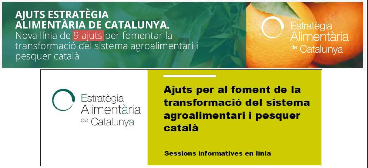 Ajuts per al foment de la transformació del sistema agroalimentari i pesquer català alineat amb l’Estratègia Alimentària de Catalunya