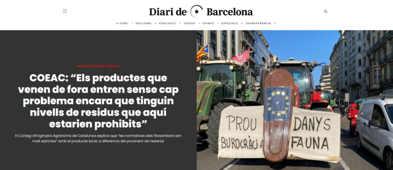 Entrevista a Paquita Escoi, membre de la Junta de Govern del COEAC, al Diari de Barcelona