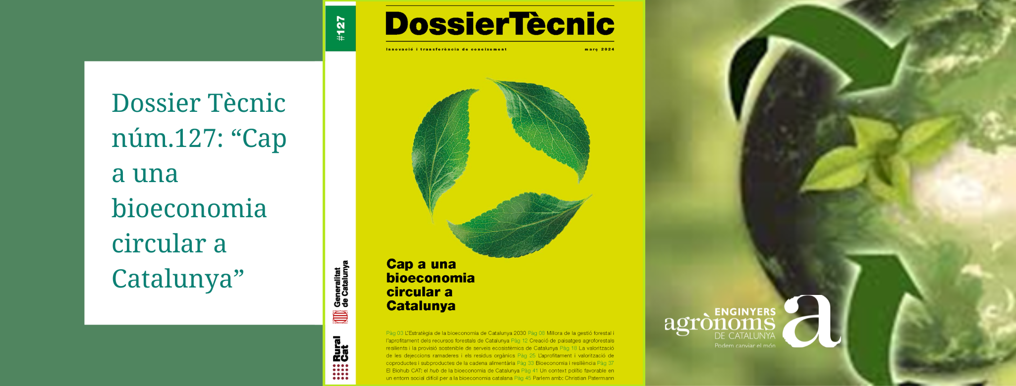 Dossier Tècnic núm.127: “Cap a una bioeconomia circular a Catalunya”